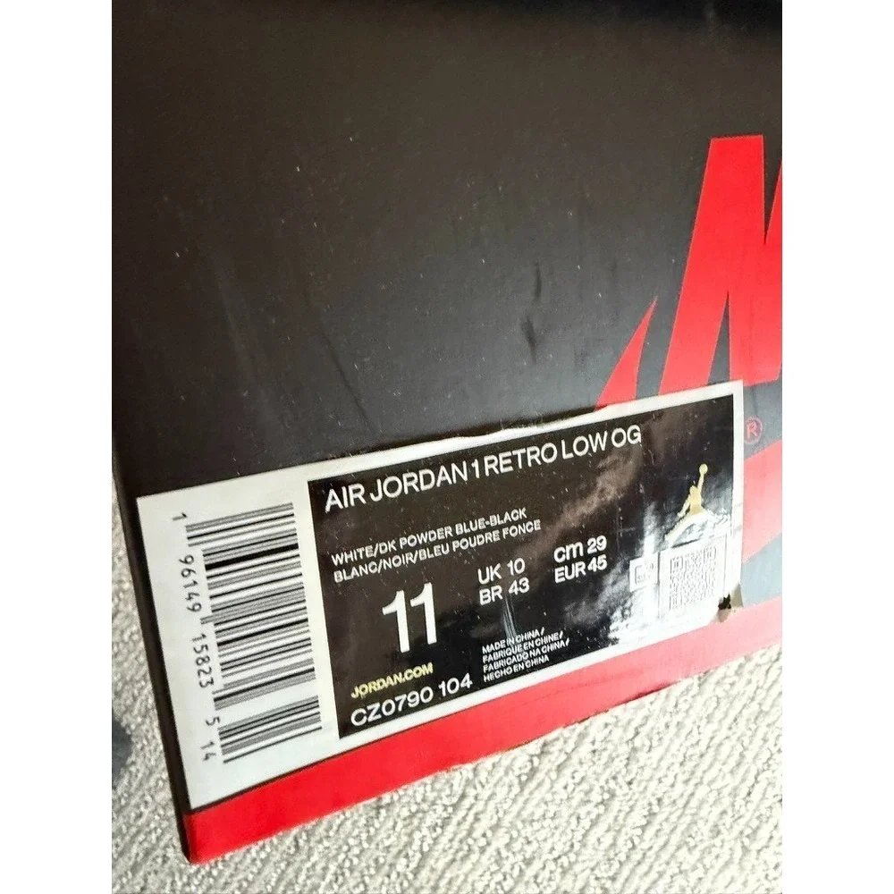 Air Jordan 1 Retro Low OG UNC Dark Powder Blue Men's Size 11 CZ0790-104